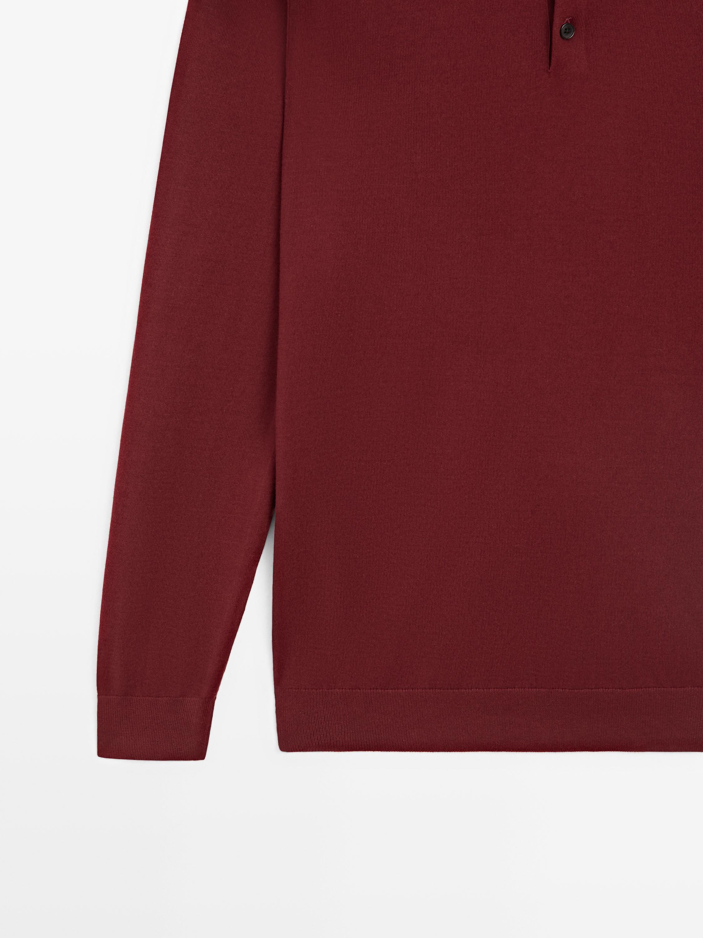 Pull polo en maille de coton